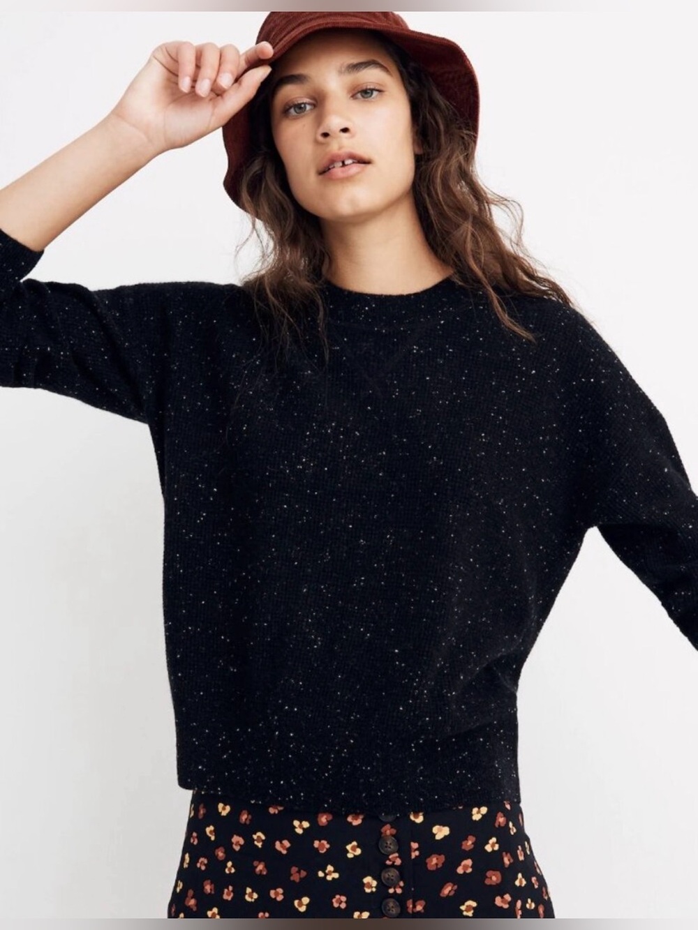 Madewell Cashmere Black Crewneck Sweater